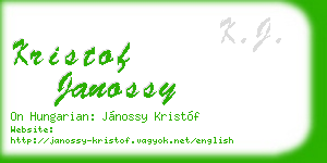 kristof janossy business card