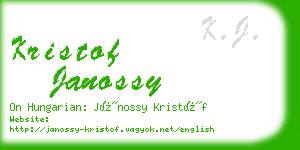 kristof janossy business card